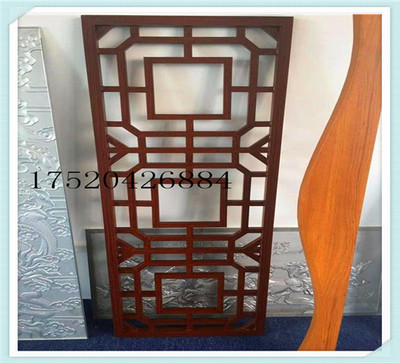 加工厂销售门窗隔断铝窗花 防潮木纹铝窗花